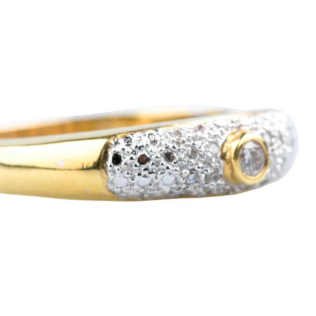 Bague Jonc en or jaune et diamants - Castafiore