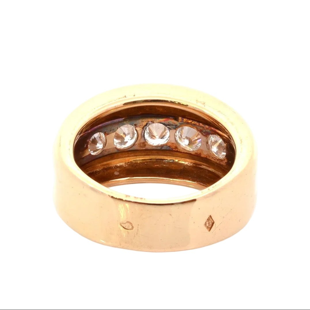 Bague Jonc en or jaune et diamants - Castafiore