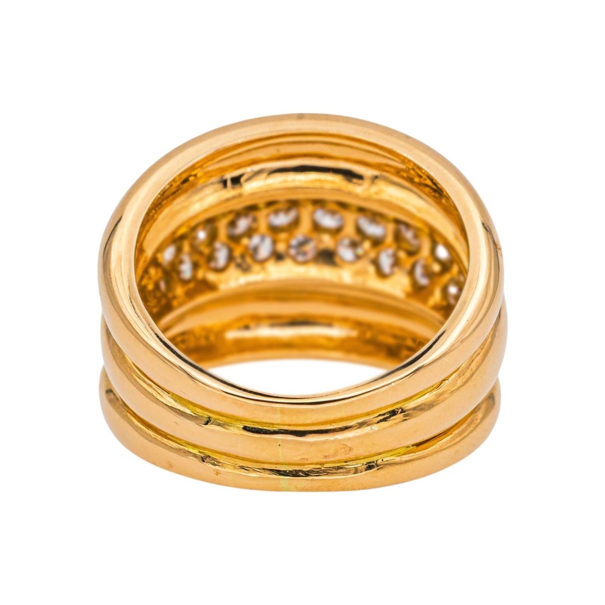 Bague Jonc en or jaune et diamants - Castafiore