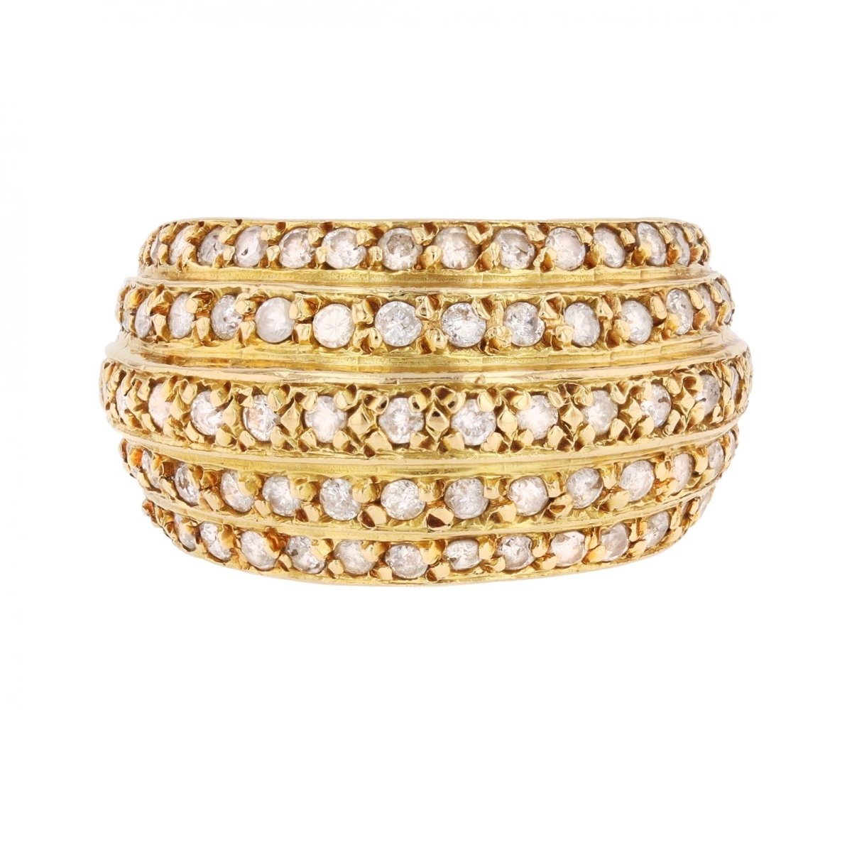 Bague Jonc en or jaune et diamants - Castafiore