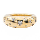 Bague Jonc en or jaune et diamants - Castafiore