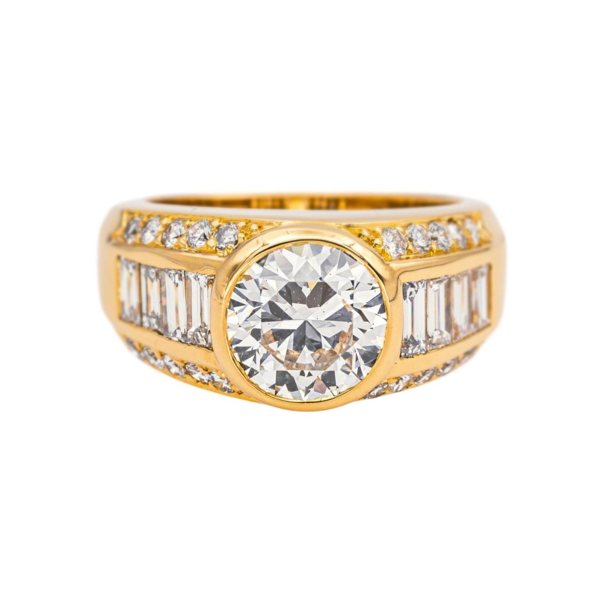 Bague Jonc en or jaune et diamants - Castafiore