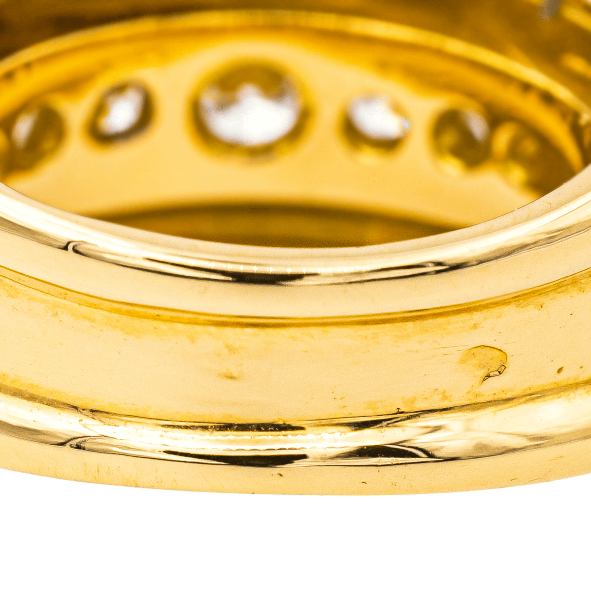 Bague Jonc en or jaune et diamants - Castafiore