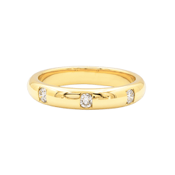 Bague Jonc en or jaune et diamants - Castafiore