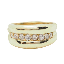 Bague Jonc en or jaune et diamants - Castafiore