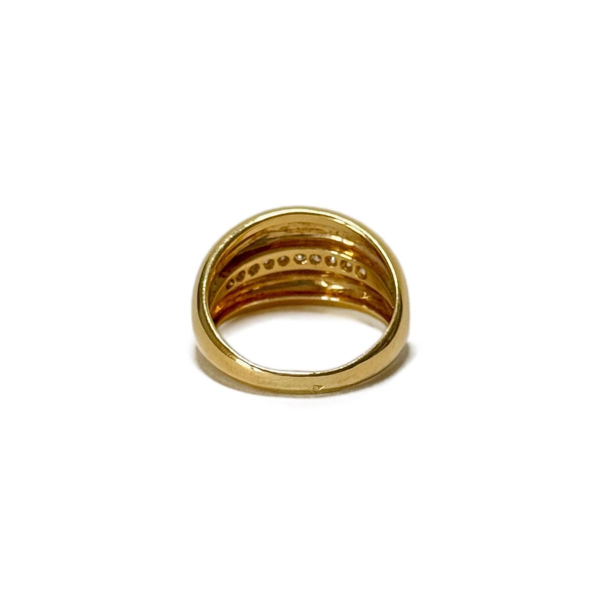 Bague Jonc en or jaune et diamants - Castafiore