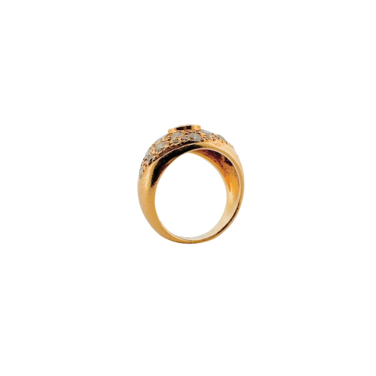 Bague Jonc en or jaune et diamants - Castafiore