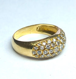 Bague jonc en or jaune et diamants - Castafiore