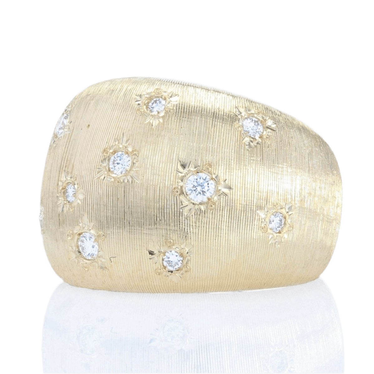 Bague Jonc en or jaune et diamants - Castafiore