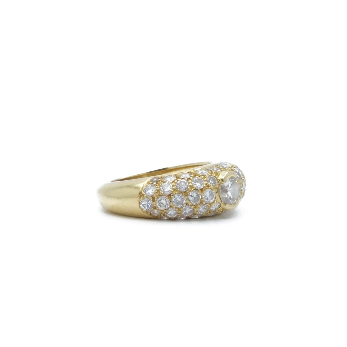 Bague Jonc en or jaune et diamants - Castafiore