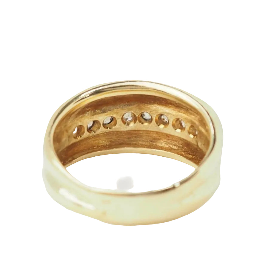 Bague jonc en or jaune et diamants - Castafiore