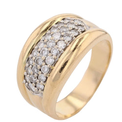 Bague Jonc en or jaune et diamants - Castafiore