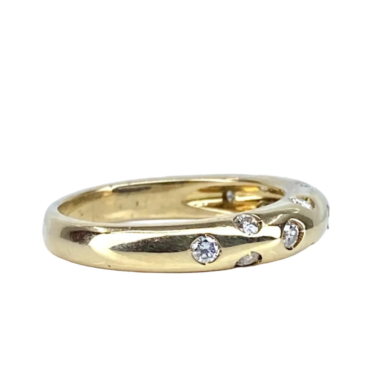 Bague Jonc en or jaune et diamants - Castafiore