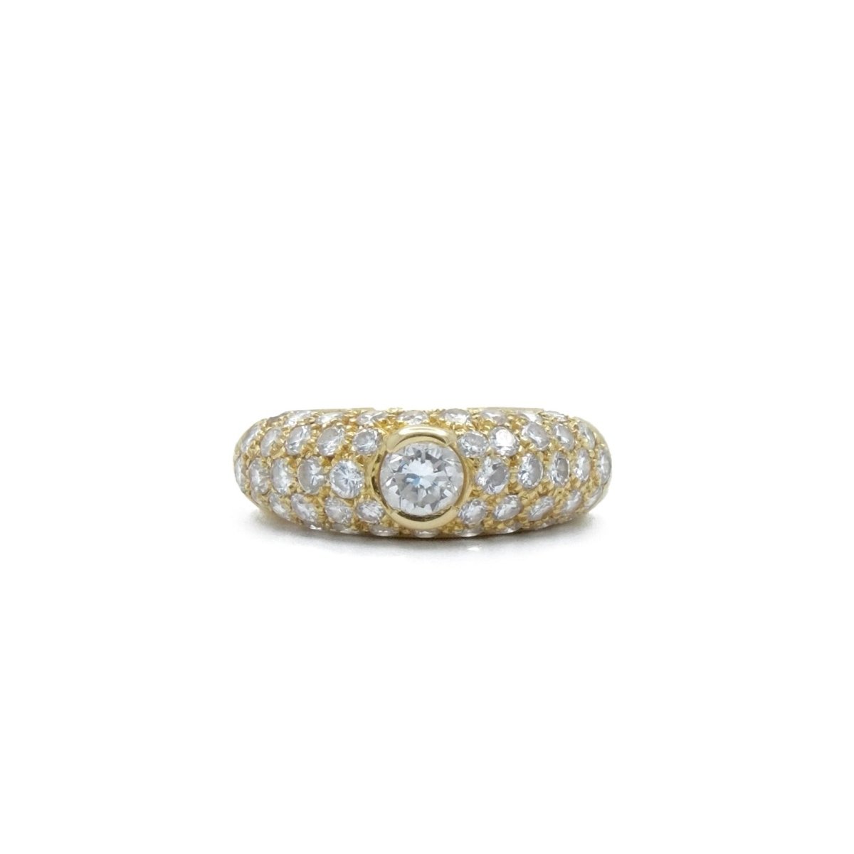 Bague Jonc en or jaune et diamants - Castafiore