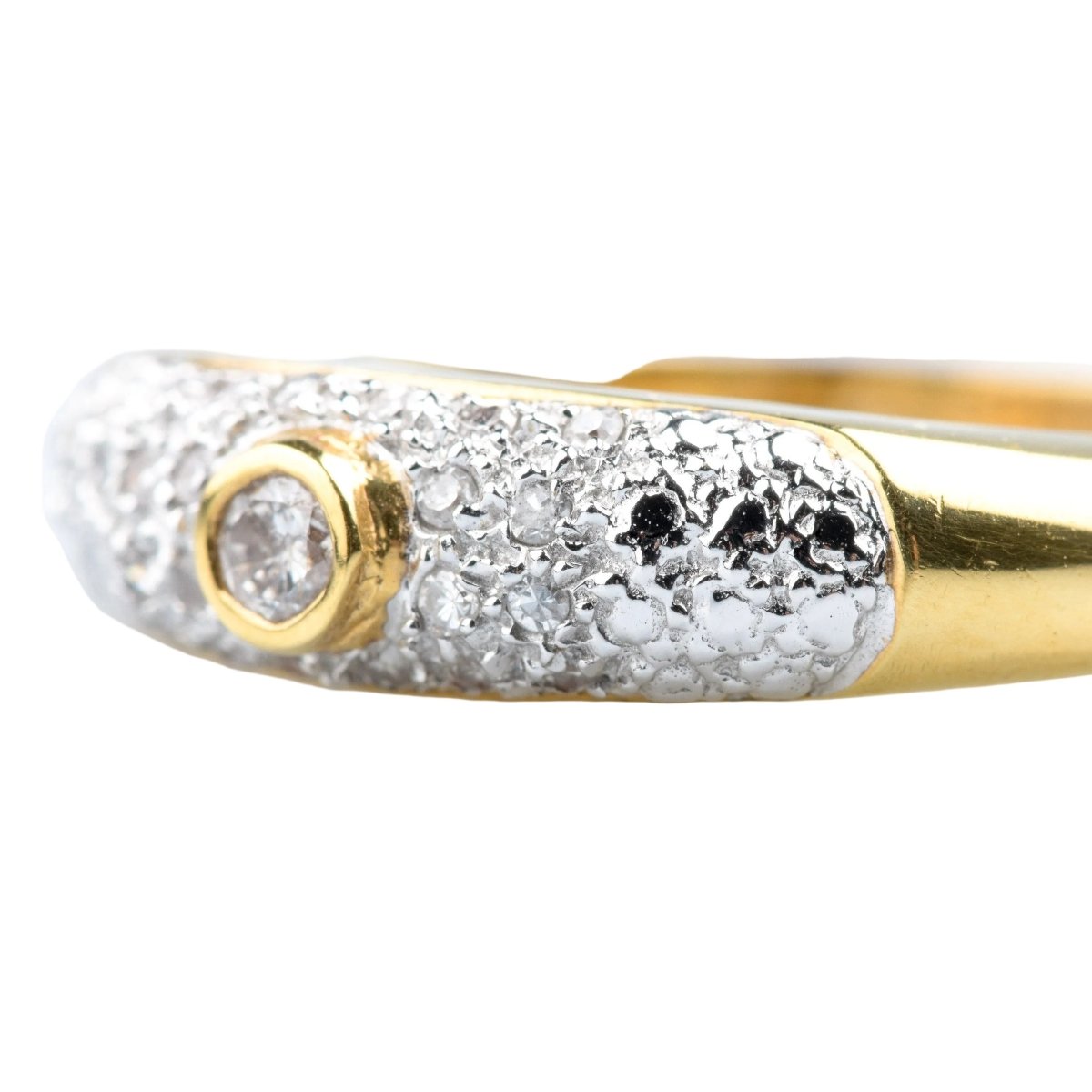 Bague Jonc en or jaune et diamants - Castafiore