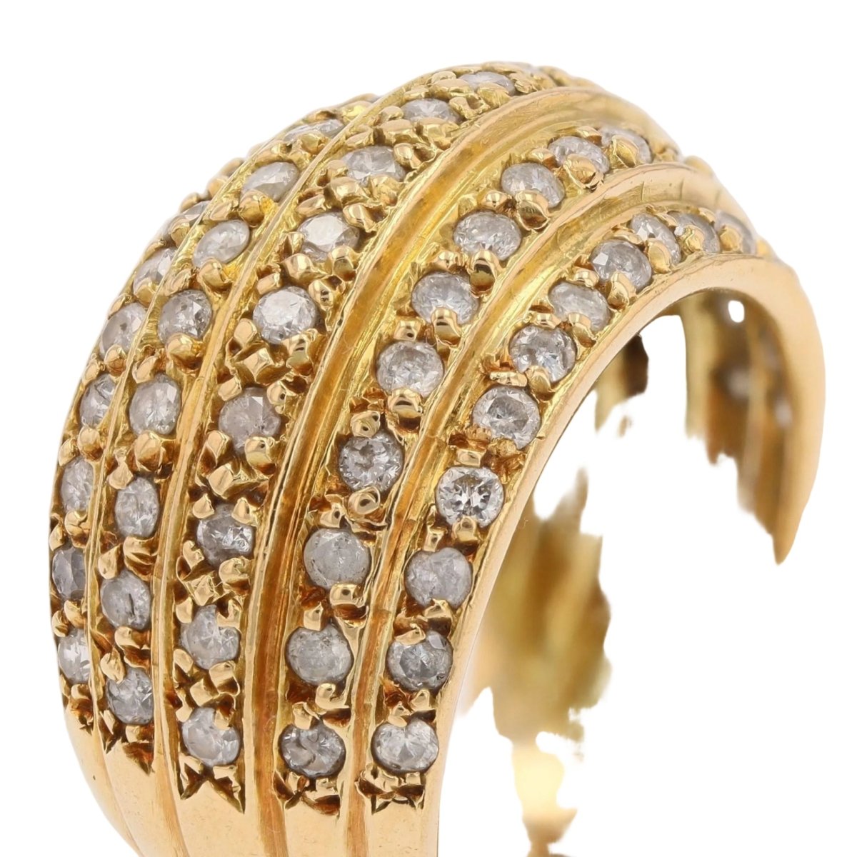 Bague Jonc en or jaune et diamants - Castafiore