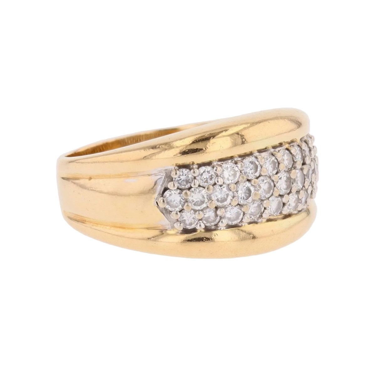 Bague Jonc en or jaune et diamants - Castafiore