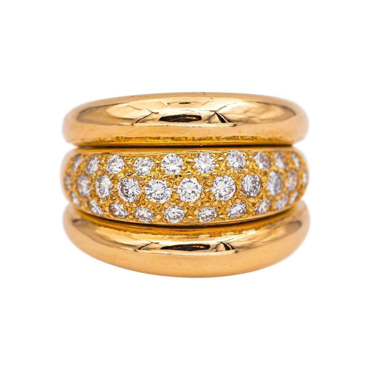Bague Jonc en or jaune et diamants - Castafiore