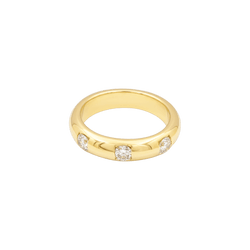 Bague Jonc en or jaune et diamants - Castafiore