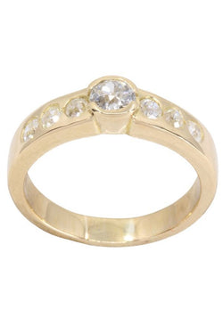 Bague jonc en or jaune et diamants - Castafiore