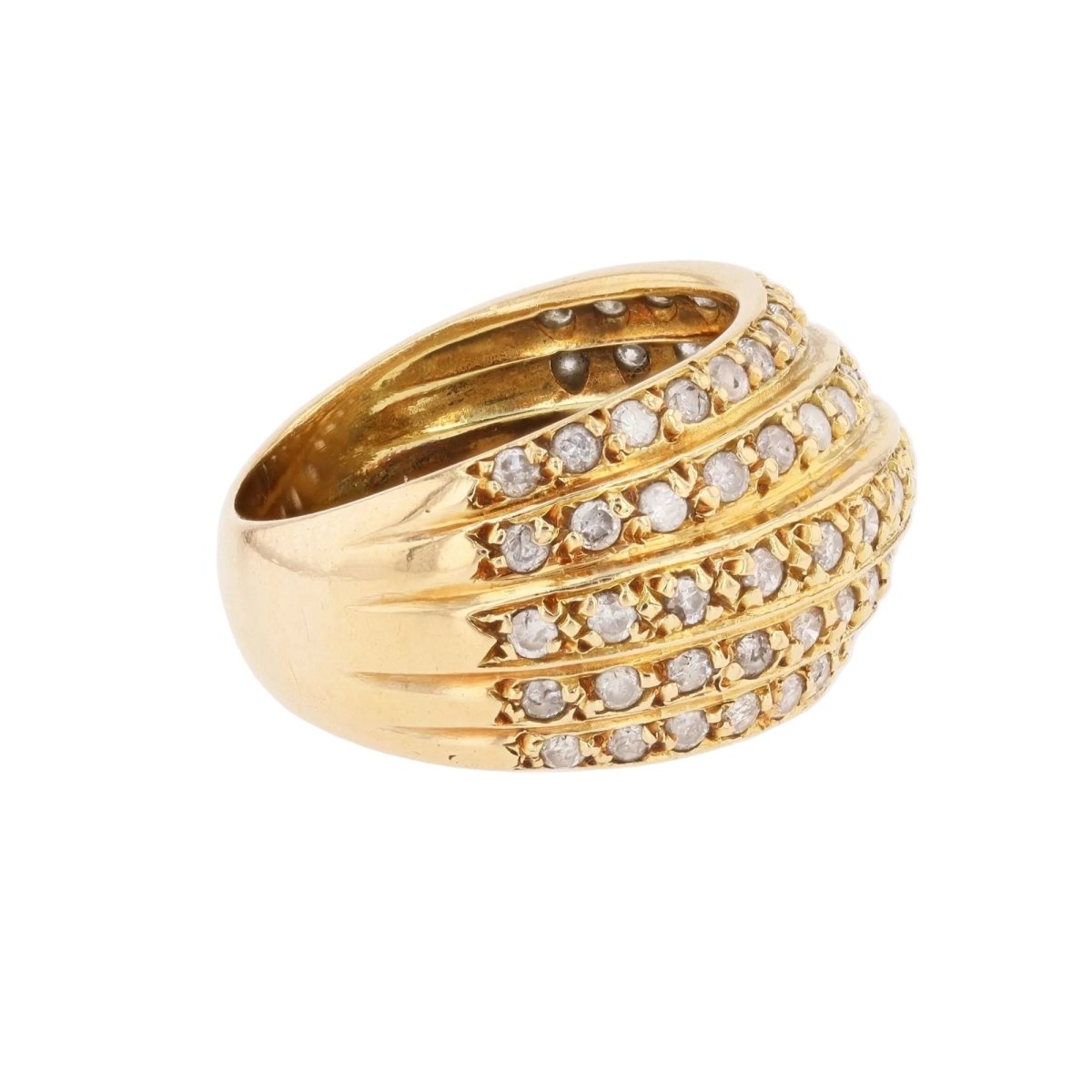 Bague Jonc en or jaune et diamants - Castafiore