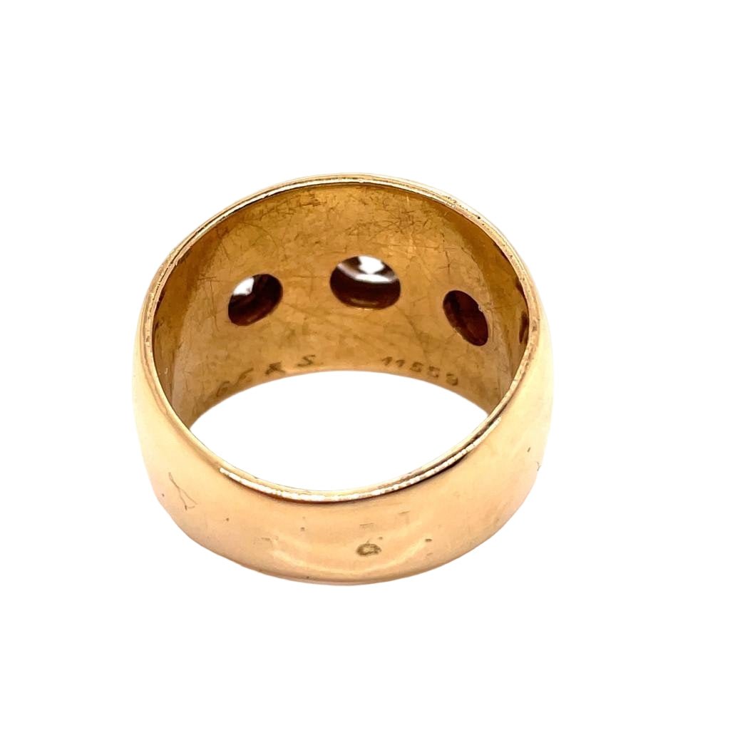 Bague Jonc en or jaune et diamants - Castafiore