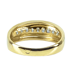 Bague Jonc en or jaune et diamants - Castafiore