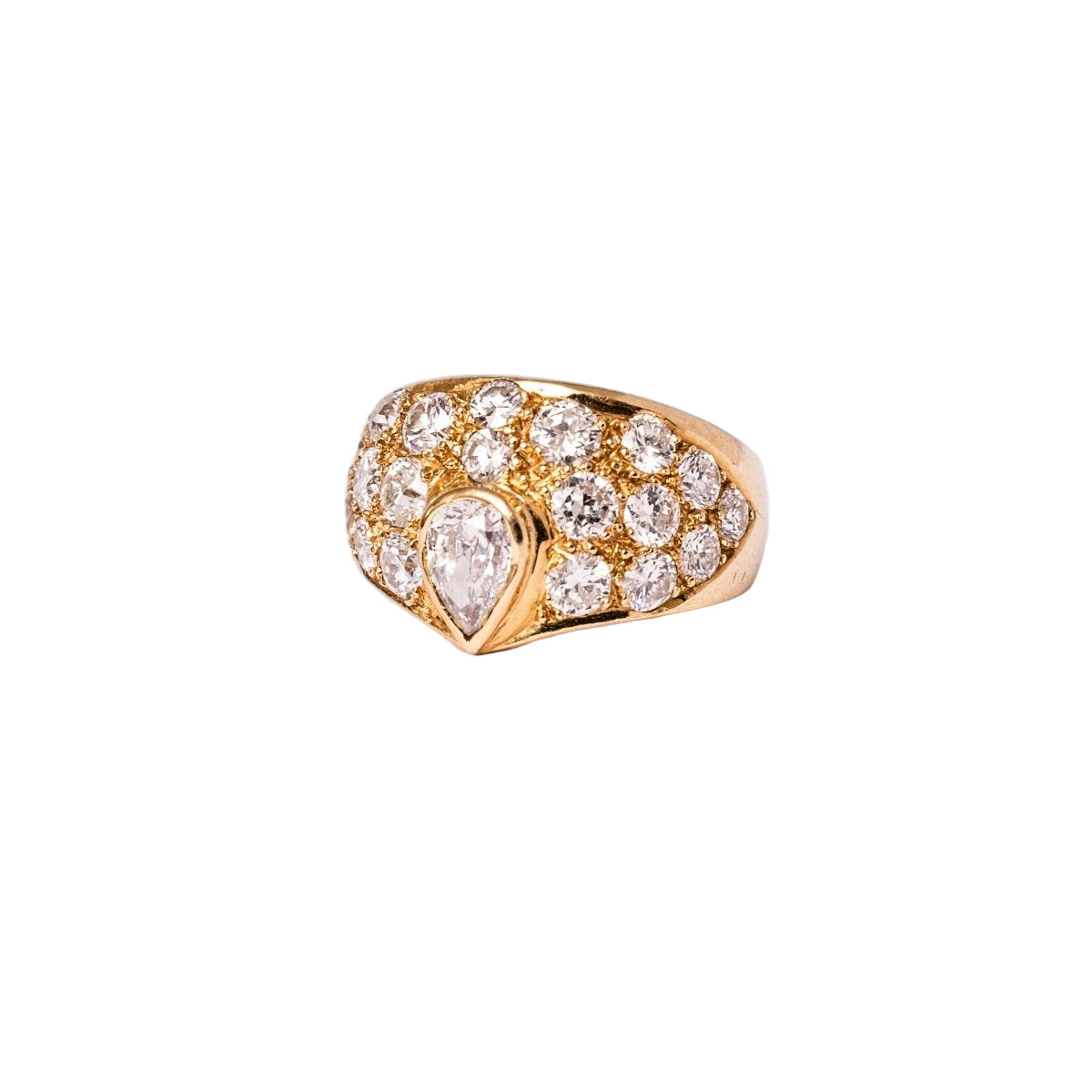 Bague Jonc en or jaune et diamants - Castafiore