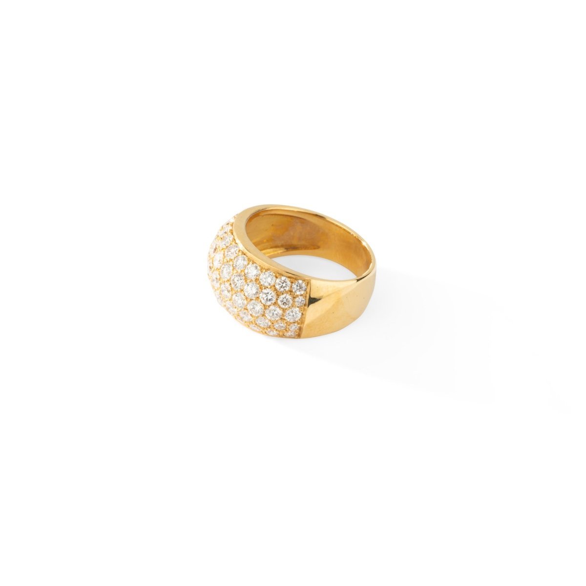 Bague jonc en or jaune et diamants - Castafiore