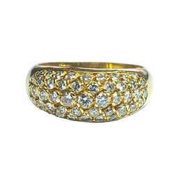 Bague jonc en or jaune et diamants - Castafiore