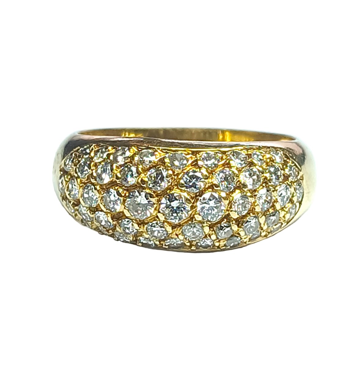 Bague jonc en or jaune et diamants - Castafiore