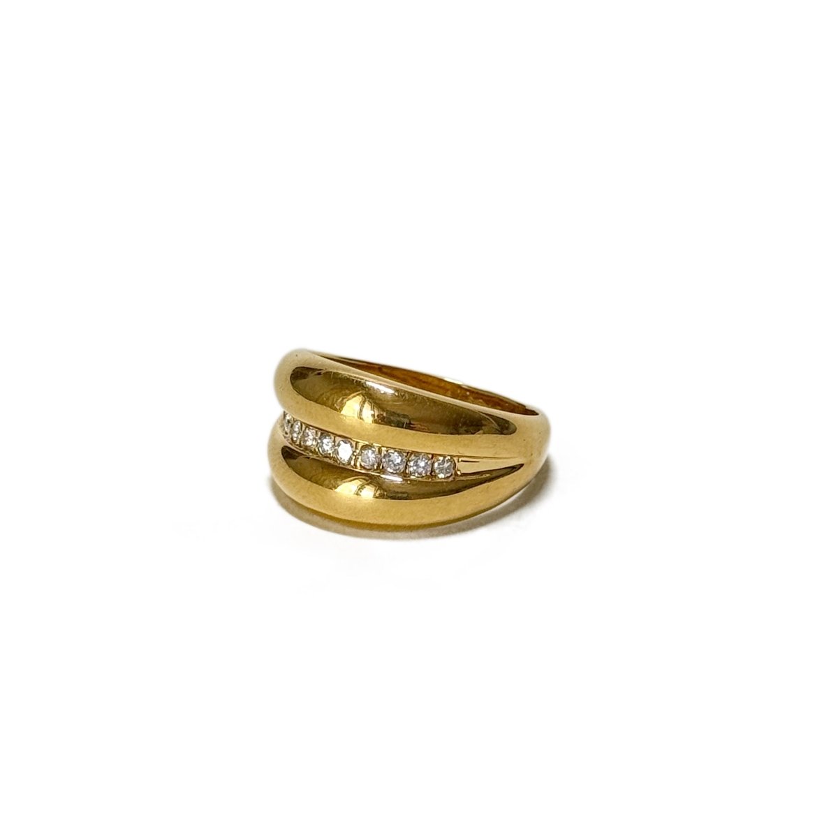 Bague Jonc en or jaune et diamants - Castafiore