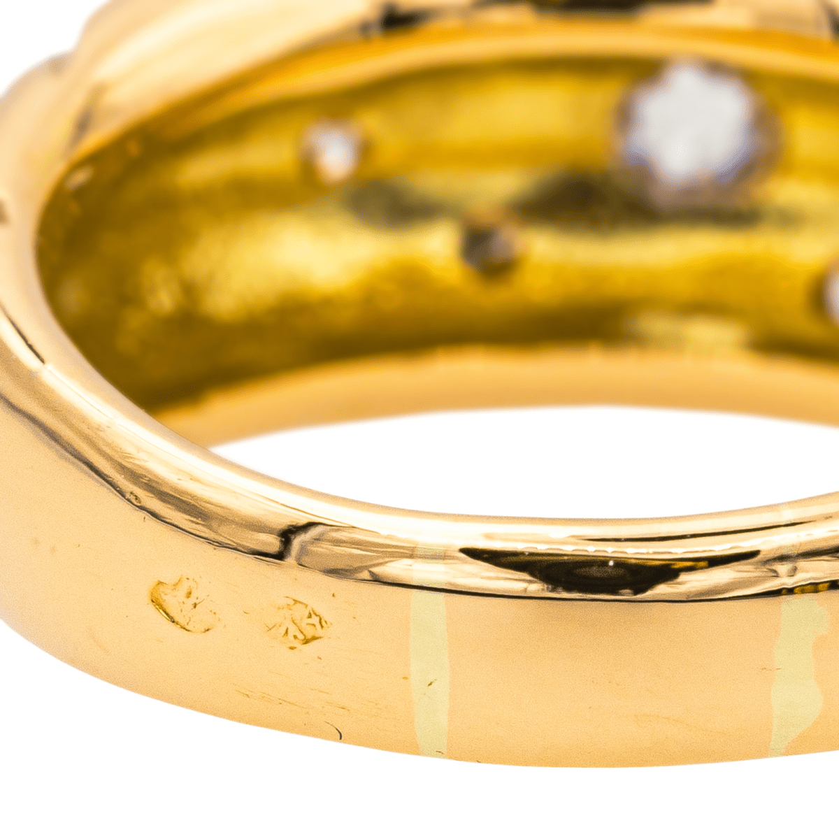 Bague Jonc en or jaune et diamants - Castafiore