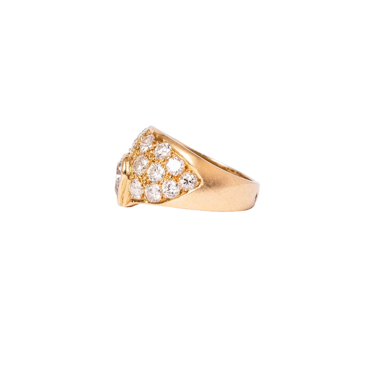 Bague Jonc en or jaune et diamants - Castafiore