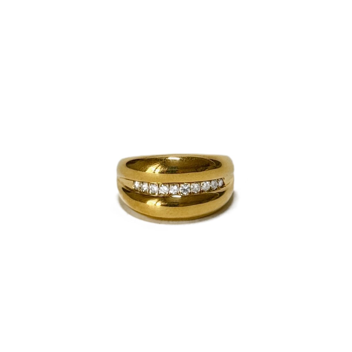 Bague Jonc en or jaune et diamants - Castafiore