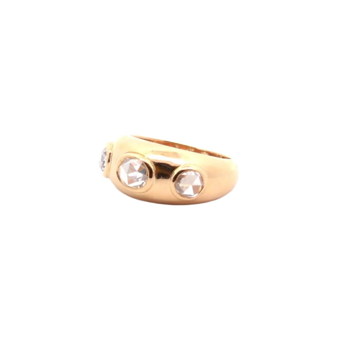 Bague jonc en or jaune et diamants - Castafiore