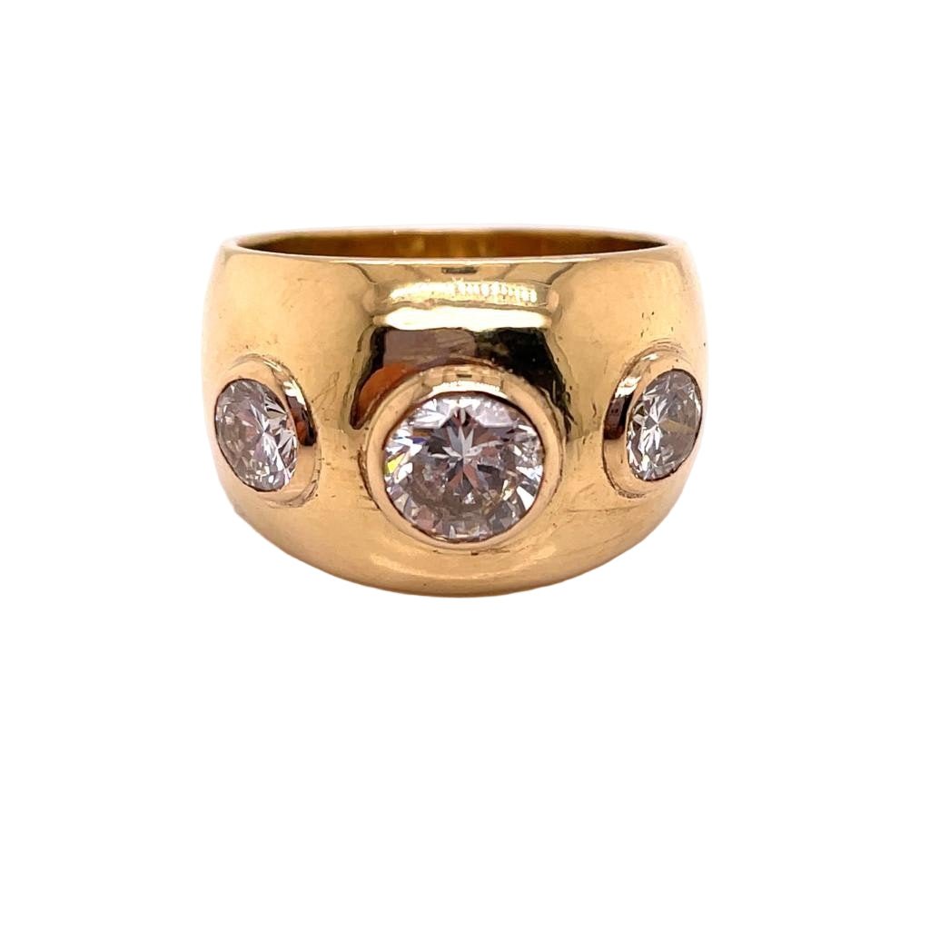 Bague Jonc en or jaune et diamants - Castafiore