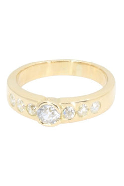 Bague jonc en or jaune et diamants - Castafiore