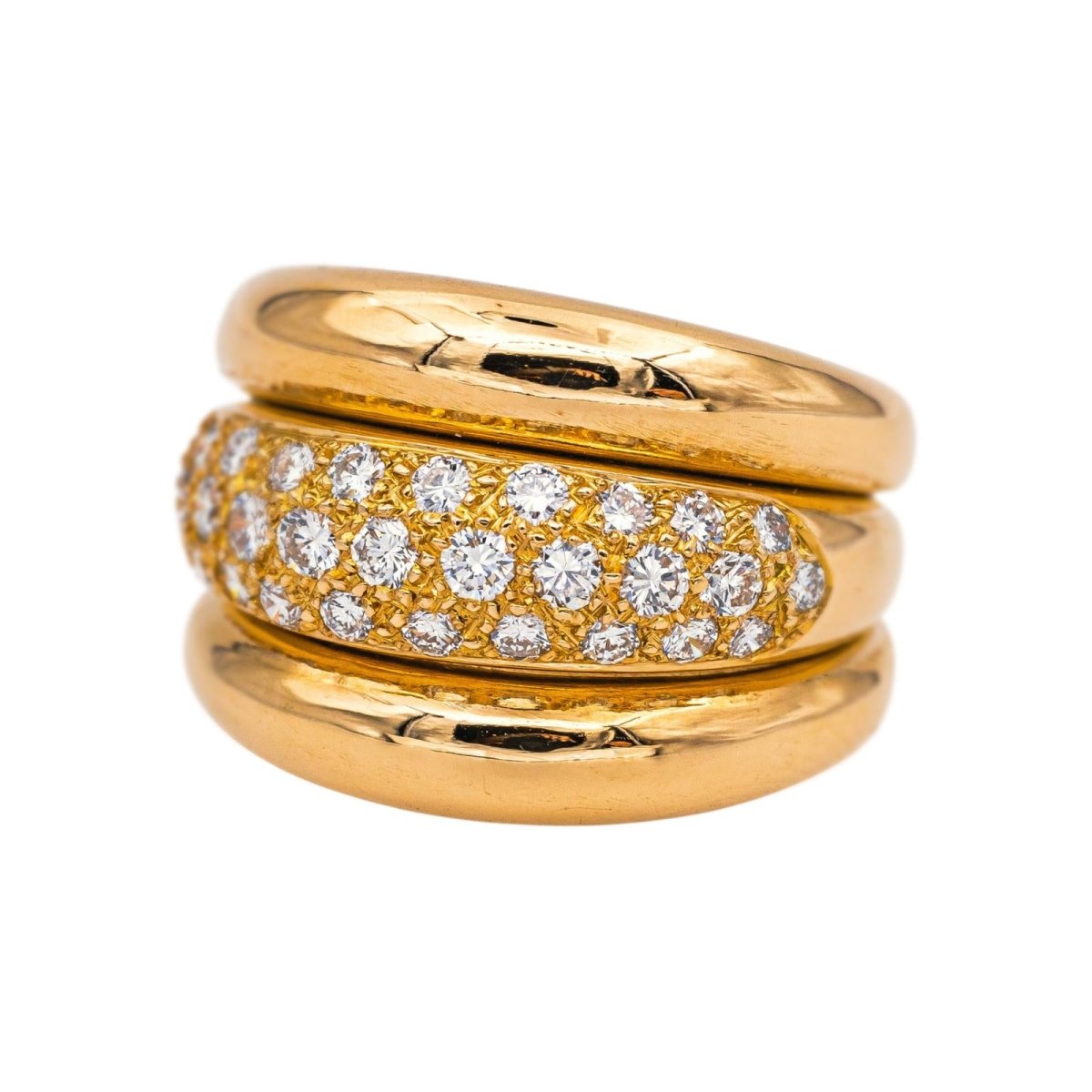 Bague Jonc en or jaune et diamants - Castafiore