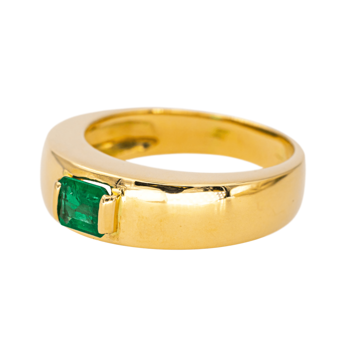 Bague Jonc en or jaune et émeraude - Castafiore
