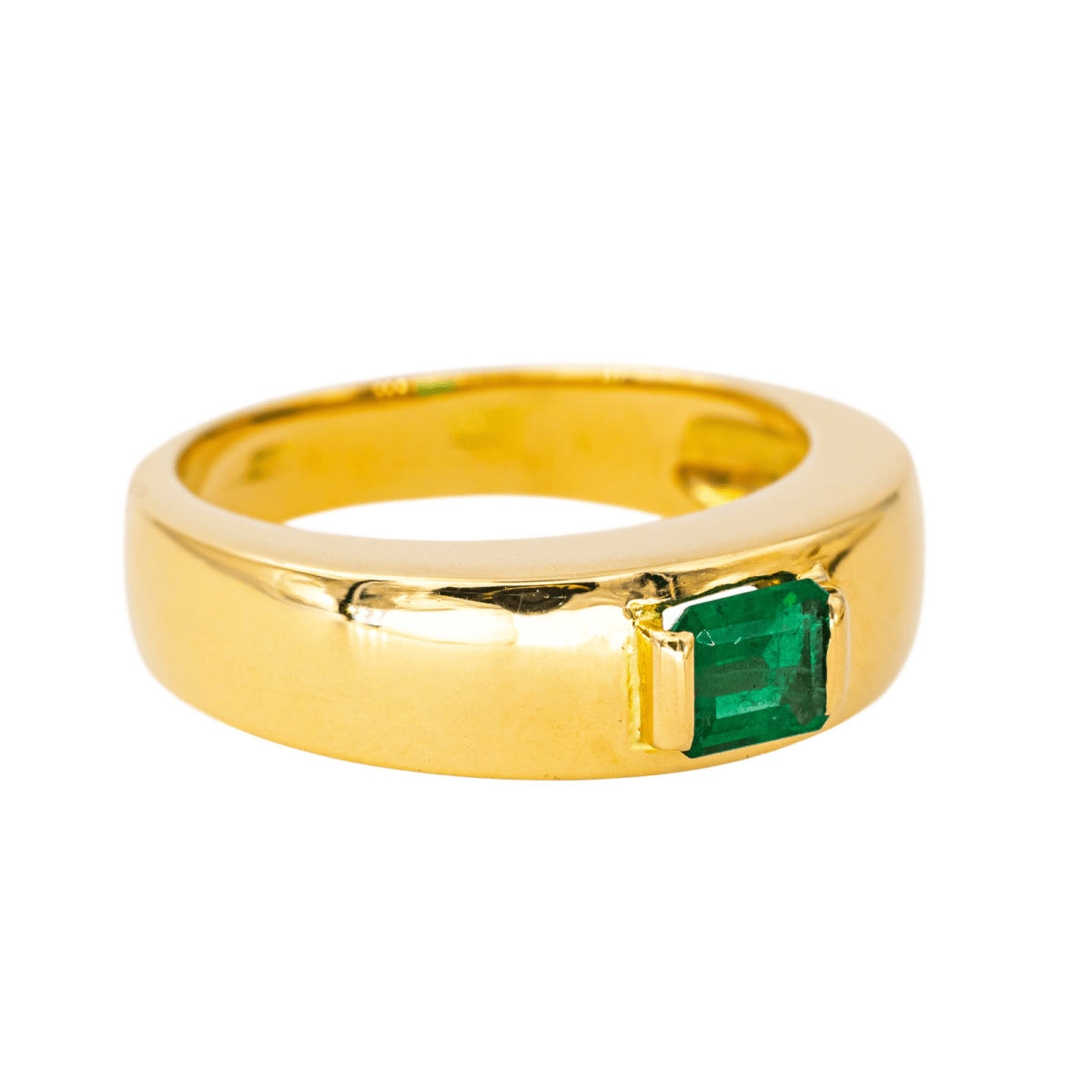 Bague Jonc en or jaune et émeraude - Castafiore