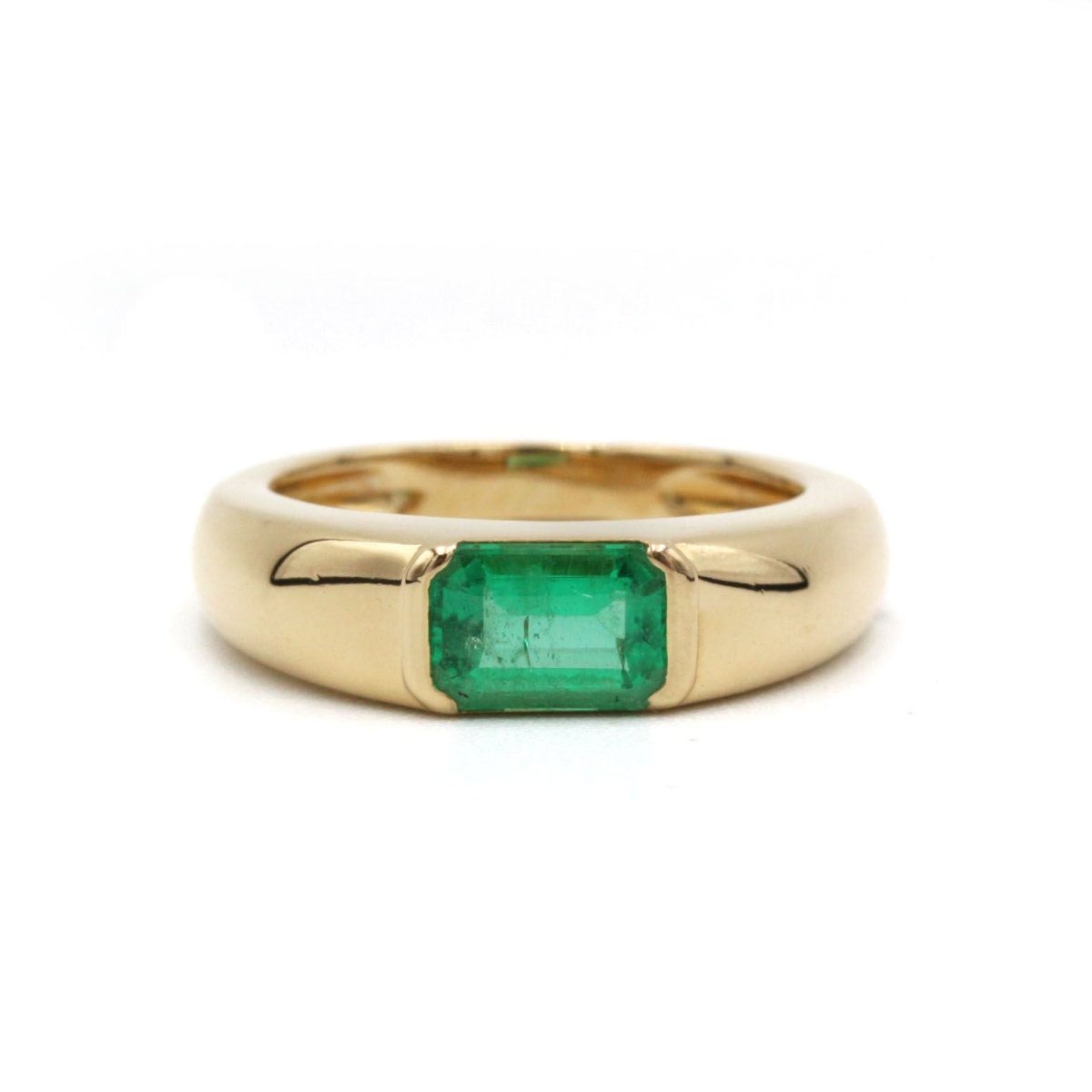 Bague Jonc en or jaune et émeraude - Castafiore