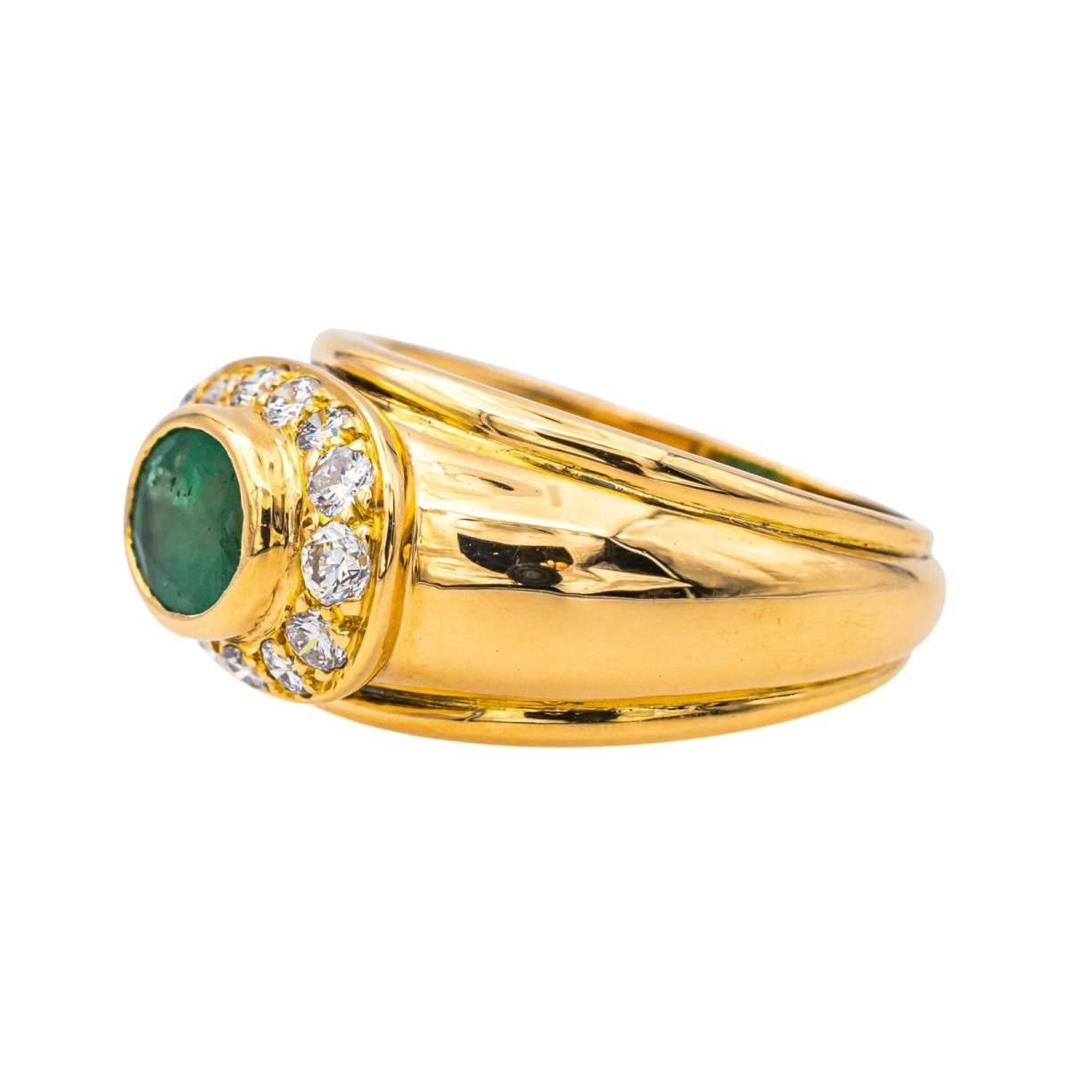 Bague Jonc en or jaune et émeraude - Castafiore