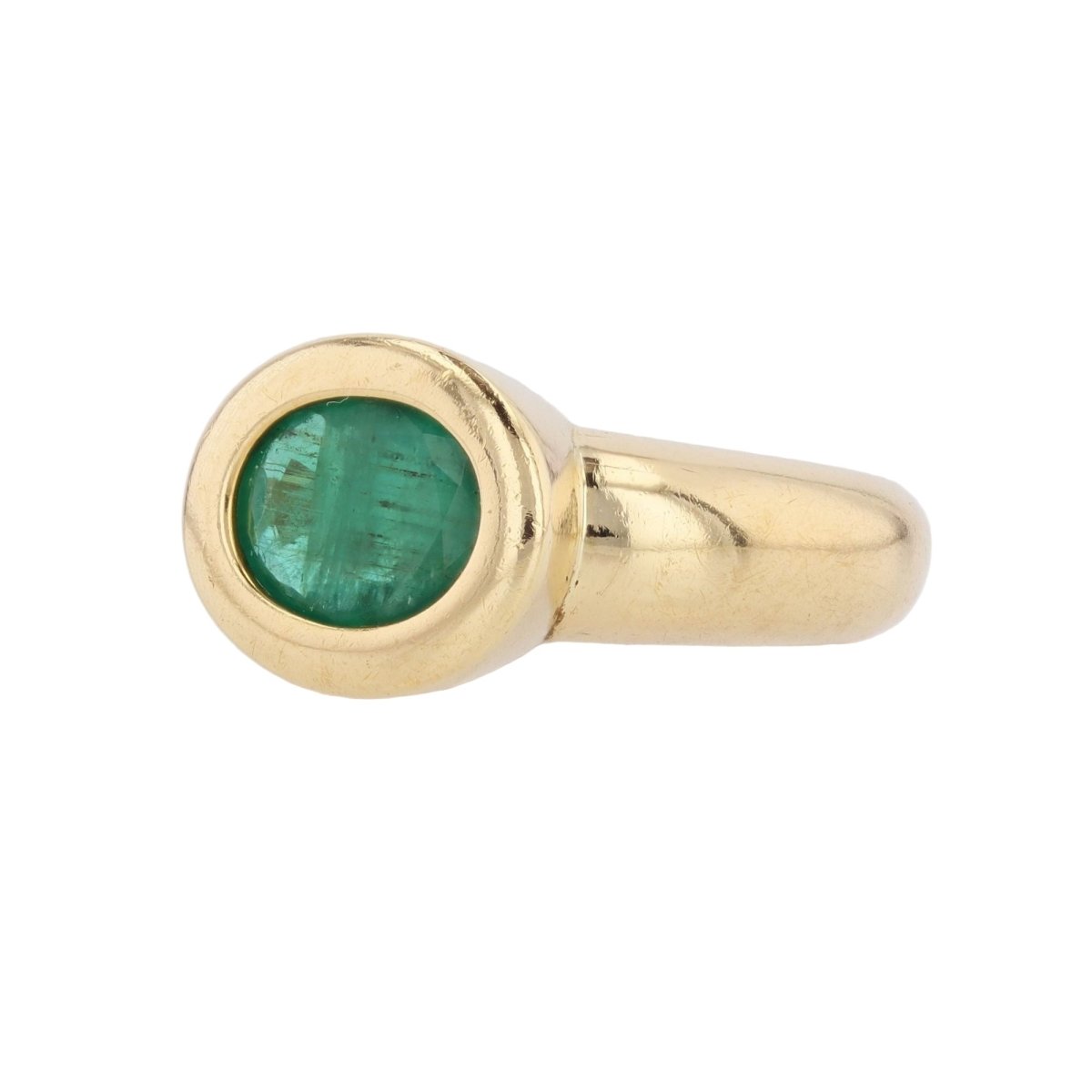 Bague Jonc en or jaune et émeraude - Castafiore