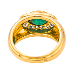 Bague Jonc en or jaune et émeraude - Castafiore