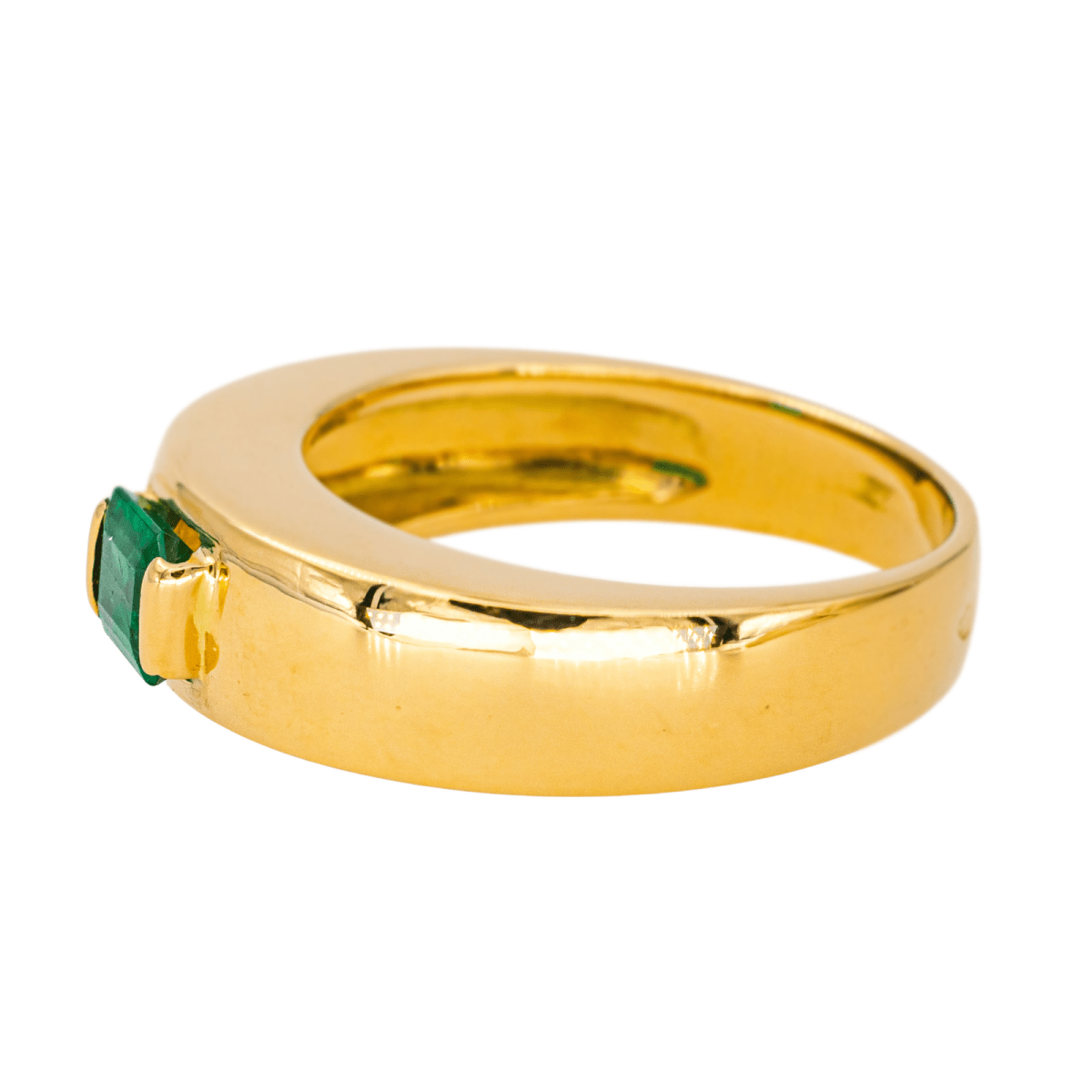 Bague Jonc en or jaune et émeraude - Castafiore