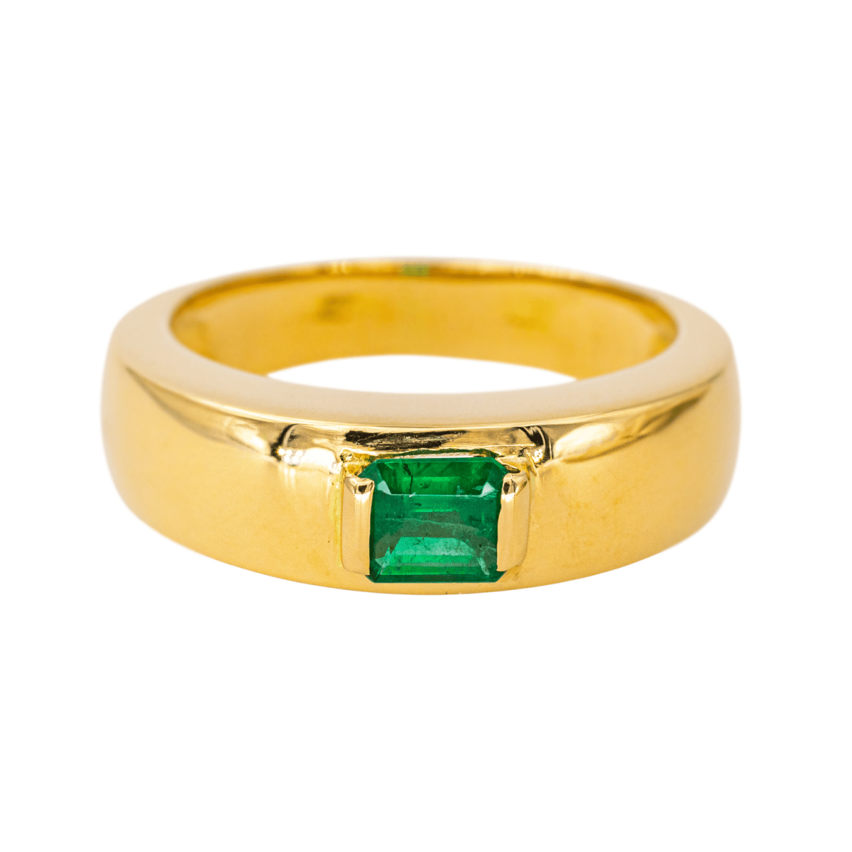 Bague Jonc en or jaune et émeraude - Castafiore