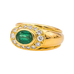 Bague Jonc en or jaune et émeraude - Castafiore