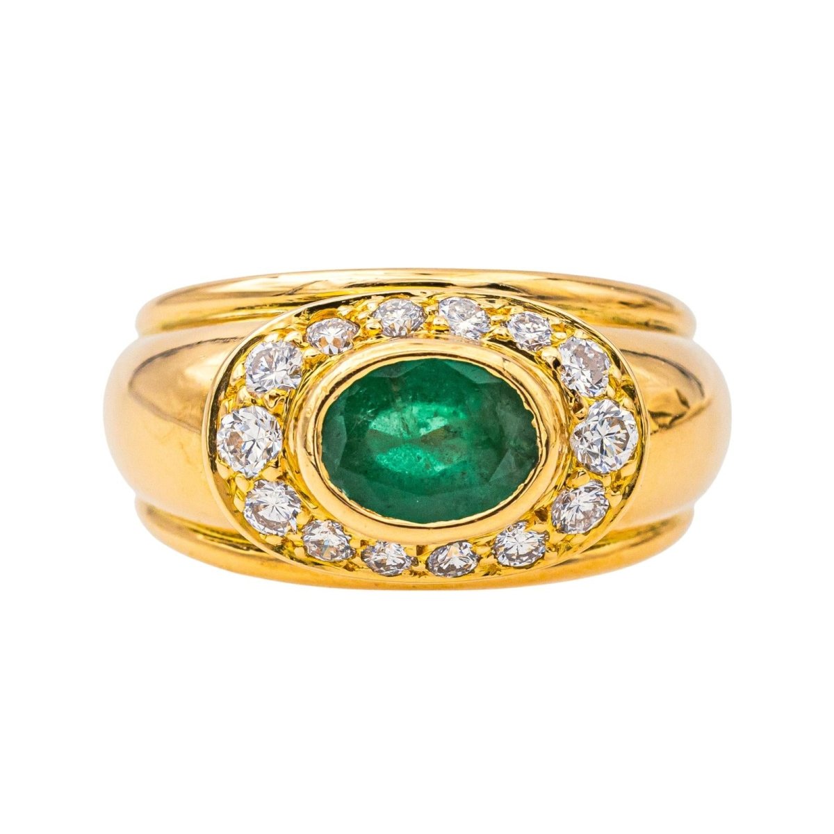 Bague Jonc en or jaune et émeraude - Castafiore