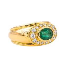 Bague Jonc en or jaune et émeraude - Castafiore